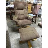 MODERN SWIVEL EASY CHAIR AND MATCHING FOOT STOOL