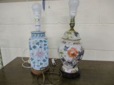 TWO MODERN ORIENTAL TABLE LAMPS, EACH APPROX 30CM HIGH