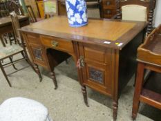 LATE 19TH CENTURY STAINED OAK TWIN PEDESTAL DESK, 122CM WIDE