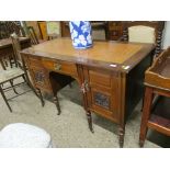 LATE 19TH CENTURY STAINED OAK TWIN PEDESTAL DESK, 122CM WIDE