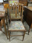 LATE 19TH CENTURY BEDROOM CHAIR WITH UPHOLSTERED SEAT