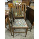 LATE 19TH CENTURY BEDROOM CHAIR WITH UPHOLSTERED SEAT