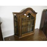 OAK GLAZED FRONT AND SIDED WALL CABINET, 69CM WIDE