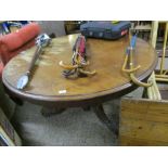 VICTORIAN MAHOGANY CIRCULAR PEDESTAL DINING TABLE, 124CM DIAM