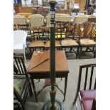 GREEN PAINTED AND GILDED LAMP STANDARD, 155CM HIGH