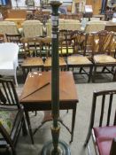 GREEN PAINTED AND GILDED LAMP STANDARD, 155CM HIGH