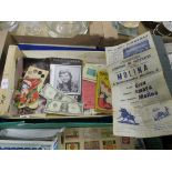 TRAY CONTAINING VARIOUS EPHEMERA ITEMS INCLUDING SOME COPIES OF US CURRENCY, POSTERS AND BOOK