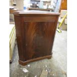 MAHOGANY FLOOR STANDING CORNER CUPBOARD, 67CM WIDE