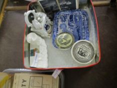 CERAMIC ITEMS INCLUDING TWO POT LIDS, ONE WITH LONDON, MIDLAND AND SCOTTISH RAILWAY COMPANY