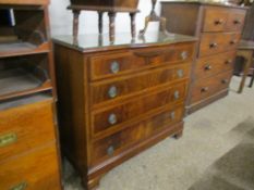 REPRODUCTION MAHOGANY FOUR DRAWER CHEST, 107CM WIDE