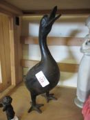 METAL FIGURE OF A DUCK