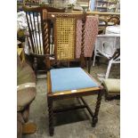 20TH CENTURY OAK CANE BACK DINING CHAIR