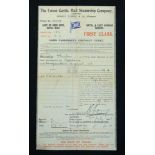 The Union-Castle Mail Steamship Company, 1st class cabin passenger's contract ticket, 1903, SS