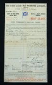 The Union-Castle Mail Steamship Company, 1st class cabin passenger's contract ticket, 1903, SS