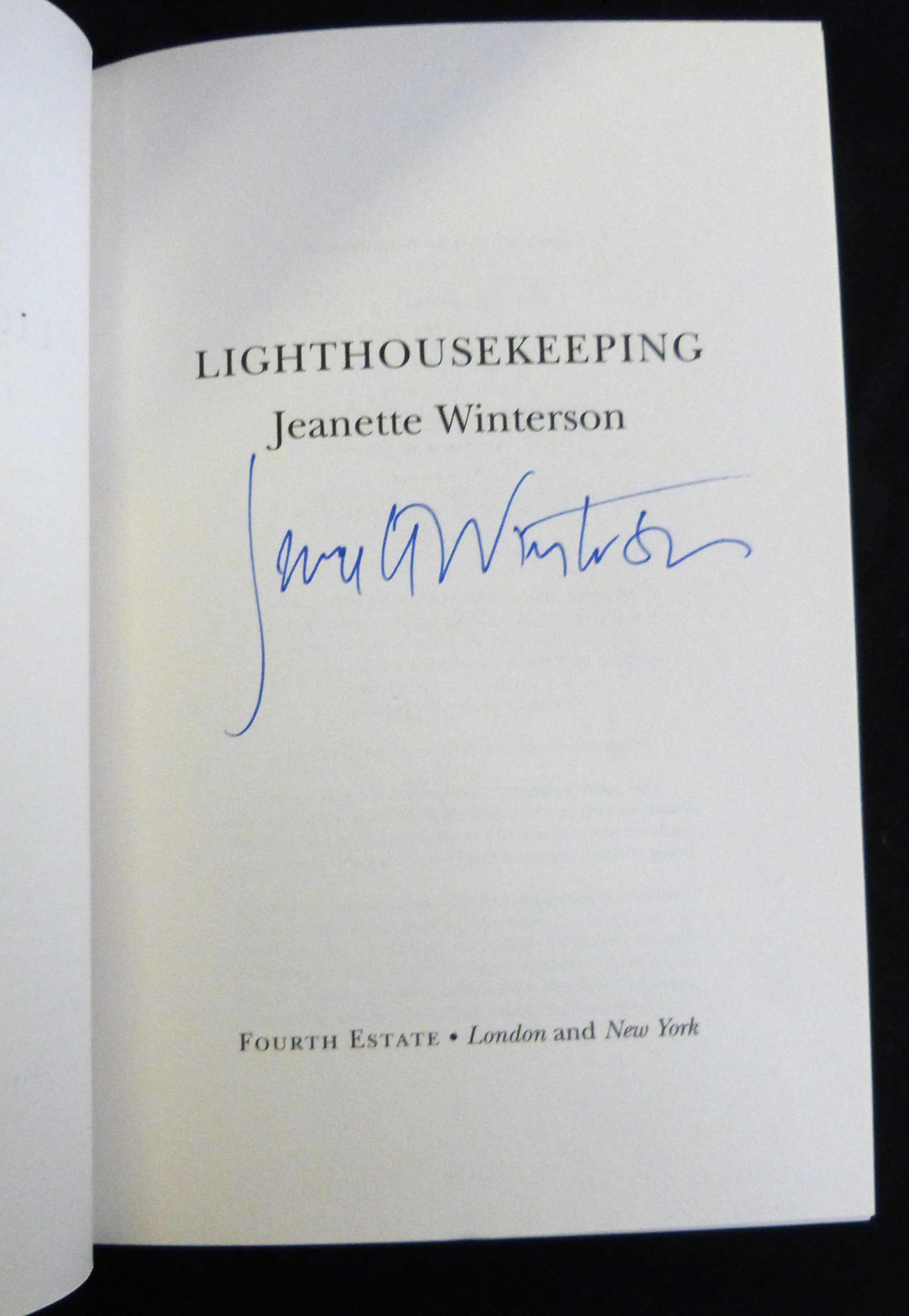 JEANETTE WINTERSON: LIGHTHOUSEKEEPING, London and New York, Fourth Estate, 2004, 1st edition, - Image 4 of 10