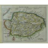 THOMAS READ: NORFOLK, engraved hand coloured map [1744], approx 150 x 195mm, framed and glazed