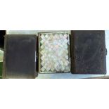 Three Victorian carte de visite albums, all empty, one with mother of pearl decoration (3)