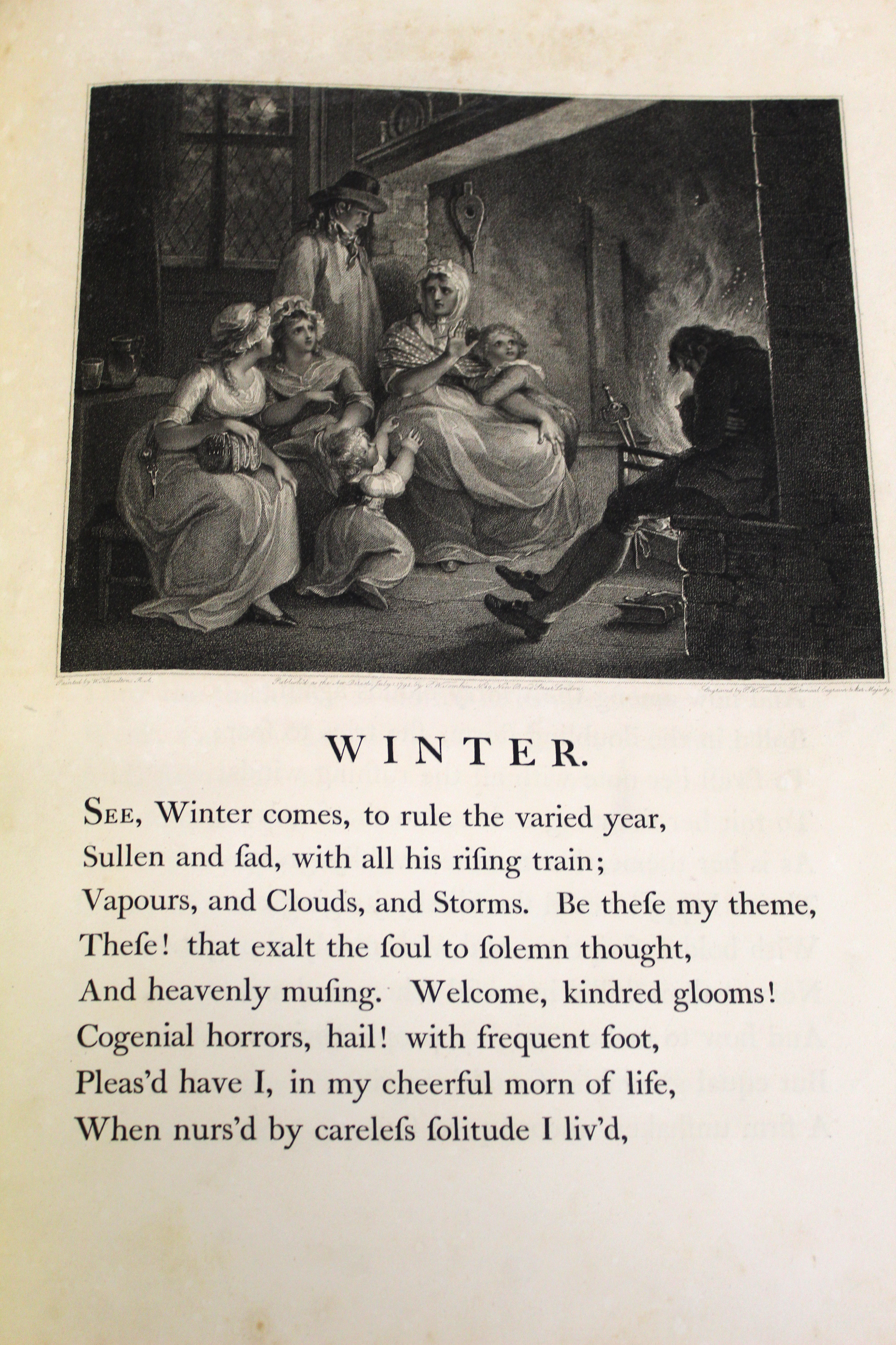 JAMES THOMSON: THE SEASONS...ILLUSTRATED WITH ENGRAVINGS BY F BARTOLOZZI, RA AND P W TOMKINS, - Image 3 of 3