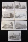 Packet: 6 "porcelain" coated engraved views of London, circa 1850s, 115 x 150mm (6)