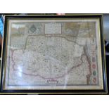 JOHN SPEED: NORFOLK..., engraved hand coloured map [1627], English text verso, approx 380 x 510mm,