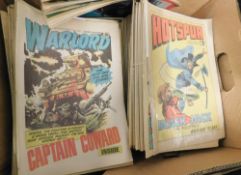 Box: WARLORD comic, 1975-80, good quantity, assorted issues + HOTSPUR comic, 1970-79, good