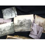 Victorian disbound photo album containing assorted albumen and other later topographical photos