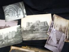 Victorian disbound photo album containing assorted albumen and other later topographical photos