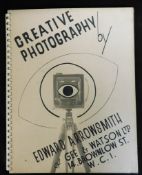 EDWARD ARROWSMITH OF GEE AND WATSON LTD: CREATIVE PHOTOGRAPHY, NP, ND, circa 1950, folio, original