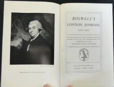 FREDERICK A POTTLE: BOSWELL'S LONDON JOURNAL 1762-1763, London, William Heinemann, 1951 reprint,