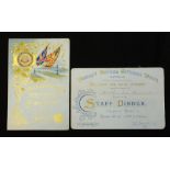 Devonport dockyard extension works 1900, staff dinner ticket together with menu card (2)