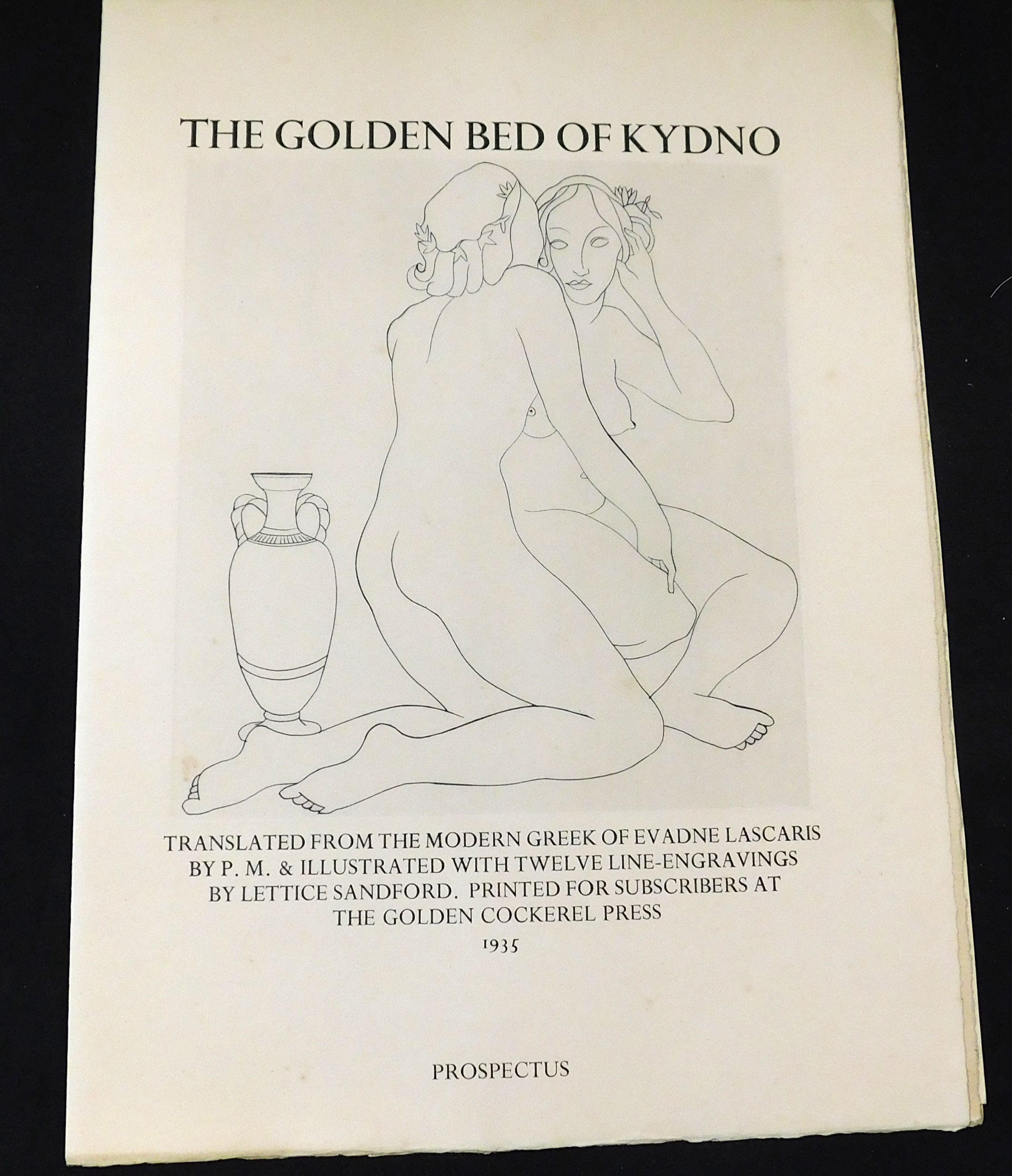 EVADNE LASCARIS (PSEUD): THE GOLDEN BED OF KYDNO, trans Powys Mathers, ill Lettice Sandford, [