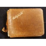 Small battered autograph album with 1950s/60s mainly music autographs including Jerry Lee Lewis,