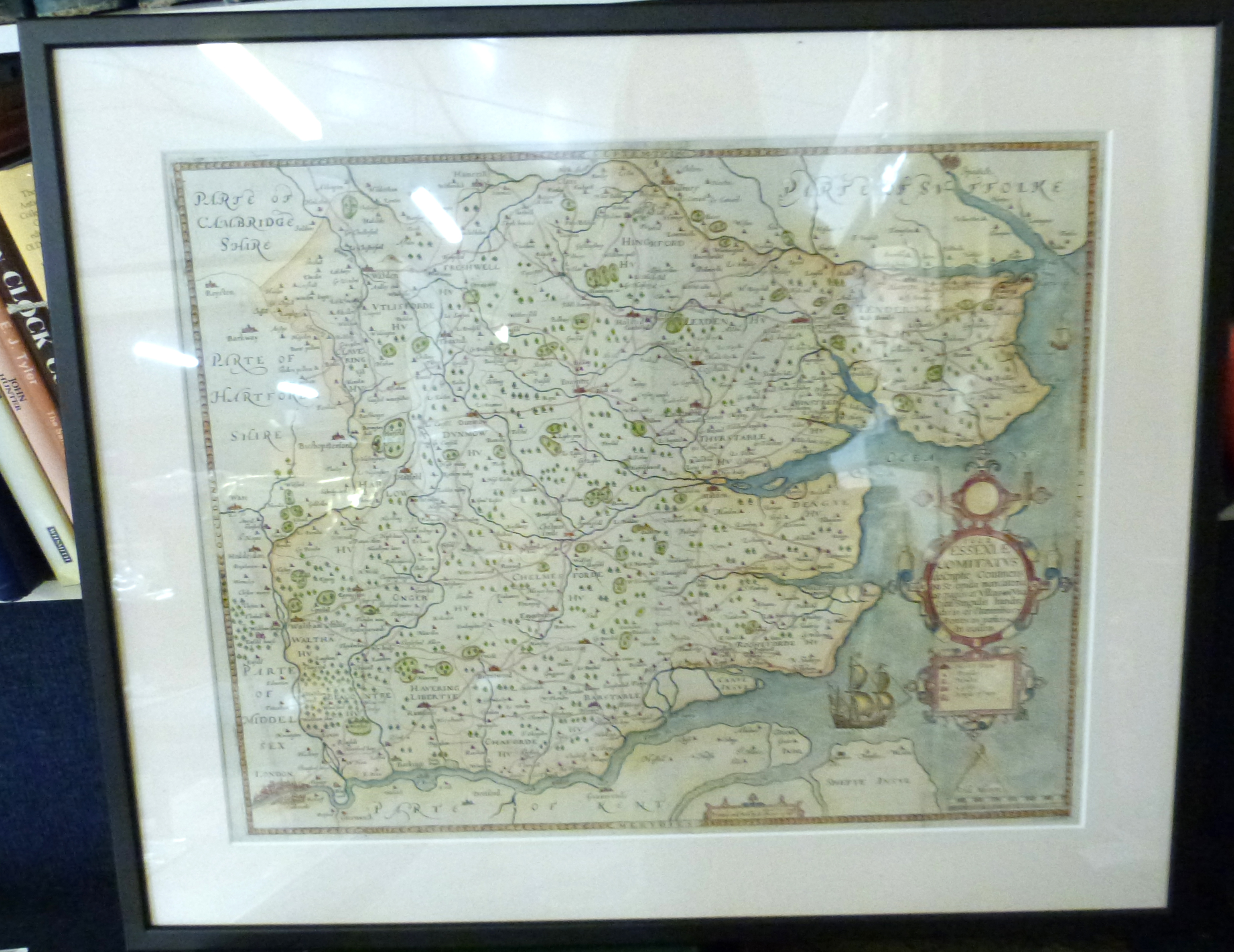 WILLIAM SMITH: ESSEXIAE COMITATUS, engraved hand coloured map, 1602, scarce issue, approx 405 x - Image 2 of 2