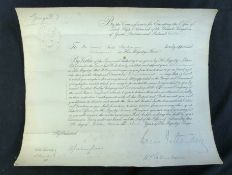 1912 warrant appointing a Royal Navy Lieutenant, signed by George V and Battenburg (Admiral Louis