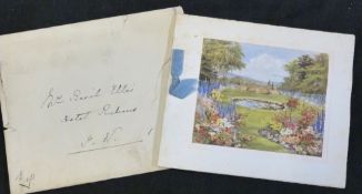 Christmas card 1937 signed and inscribed by Queen Mary with original addressed and initialled