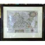 SAXTON/HOLE: COMITATUS BERCHERIAE..., (Berkshire), engraved hand coloured map, circa 1630, approx