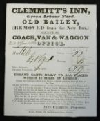 1833 Old Bailey London coaching inn receipt for 14 packages