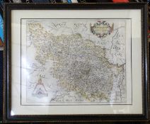 SAXTON/HOLE: EBORACENSIS...WEST RIDING, engraved hand coloured map circa 1630, approx 260 x 320mm,