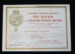 Admission ticket 1847 to view Thorburn's portraits of the Queen and Prince of Wales prior to it