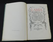 JOHN KEATS: LAMIA ISABELLA, THE EVE OF SAINT AGNES AND OTHER POEMS, ill Robert Gibbings, Waltham