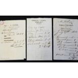 Three vintage inn receipts, 1806, 1812 and 1817 (3)