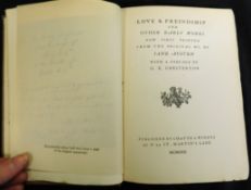 JANE AUSTEN: LOVE AND FREINDSHIP AND OTHER EARLY WORKS NOW PRINTED FROM THE ORIGINAL MS, preface G K