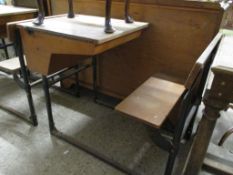 VINTAGE LIGHT WOOD SCHOOL DESK, 56CM WIDE