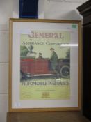 VINTAGE POSTER “GENERAL ASSURANCE CORPORATION AUTOMOBILE INSURANCE”