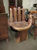 UNUSUAL SIDE CHAIR, THE SEAT IN THE FORM OF AN OPEN HAND, 56CM WIDE