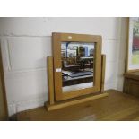 LIGHT OAK DRESSING TABLE MIRROR, 59CM WIDE