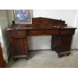 19TH CENTURY MAHOGANY TWIN PEDESTAL SIDEBOARD, 178CM WIDE