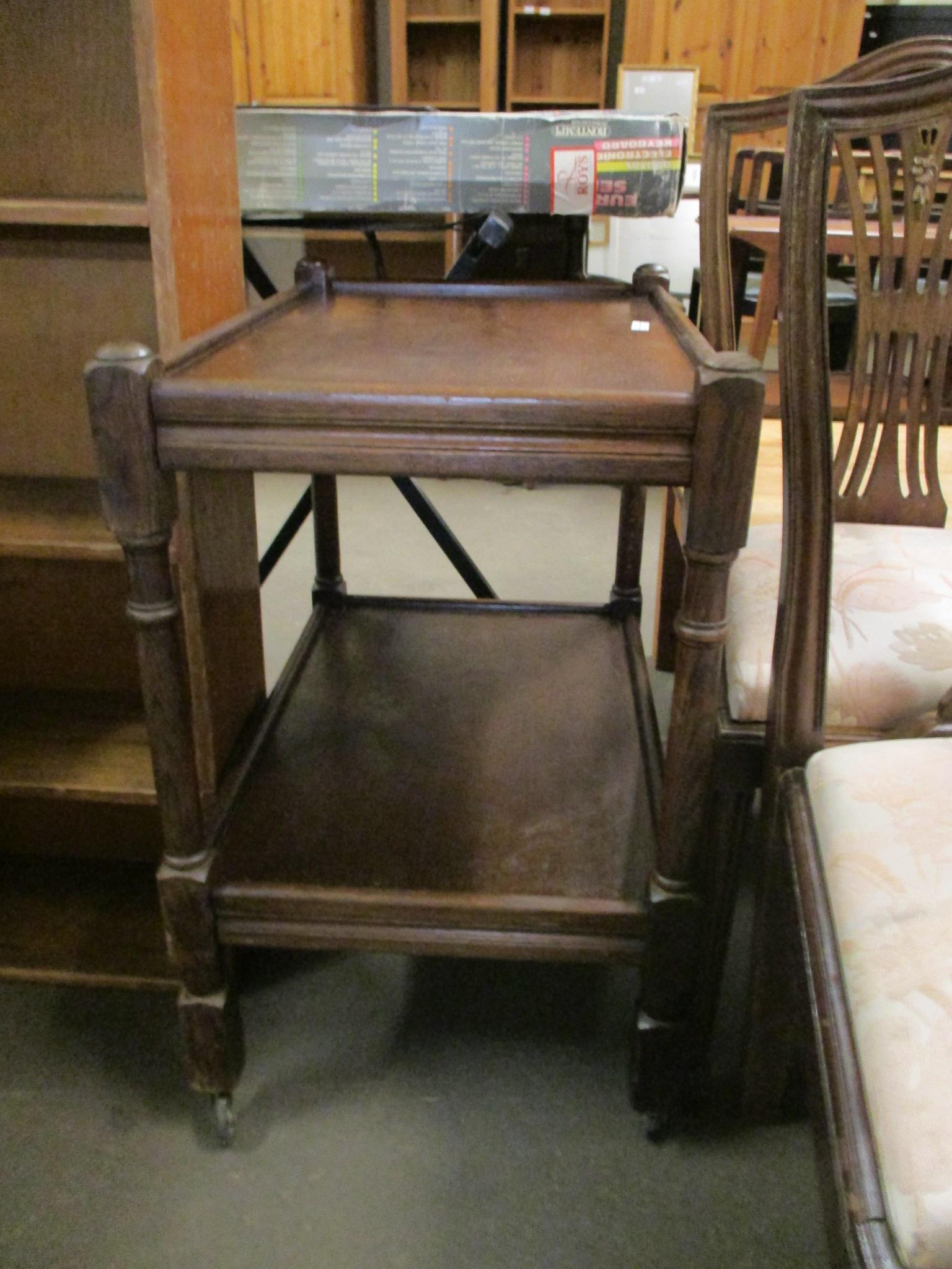 TWO-TIER VINTAGE TEA TROLLEY, 64CM WIDE