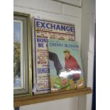 TWO VINTAGE ADVERTISING POSTERS “EXCHANGE DEREHAM” AND “I RELY ON CHERRY BLOSSOM”