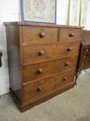 19TH CENTURY MAHOGANY FIVE DRAWER CHEST, 107CM WIDE